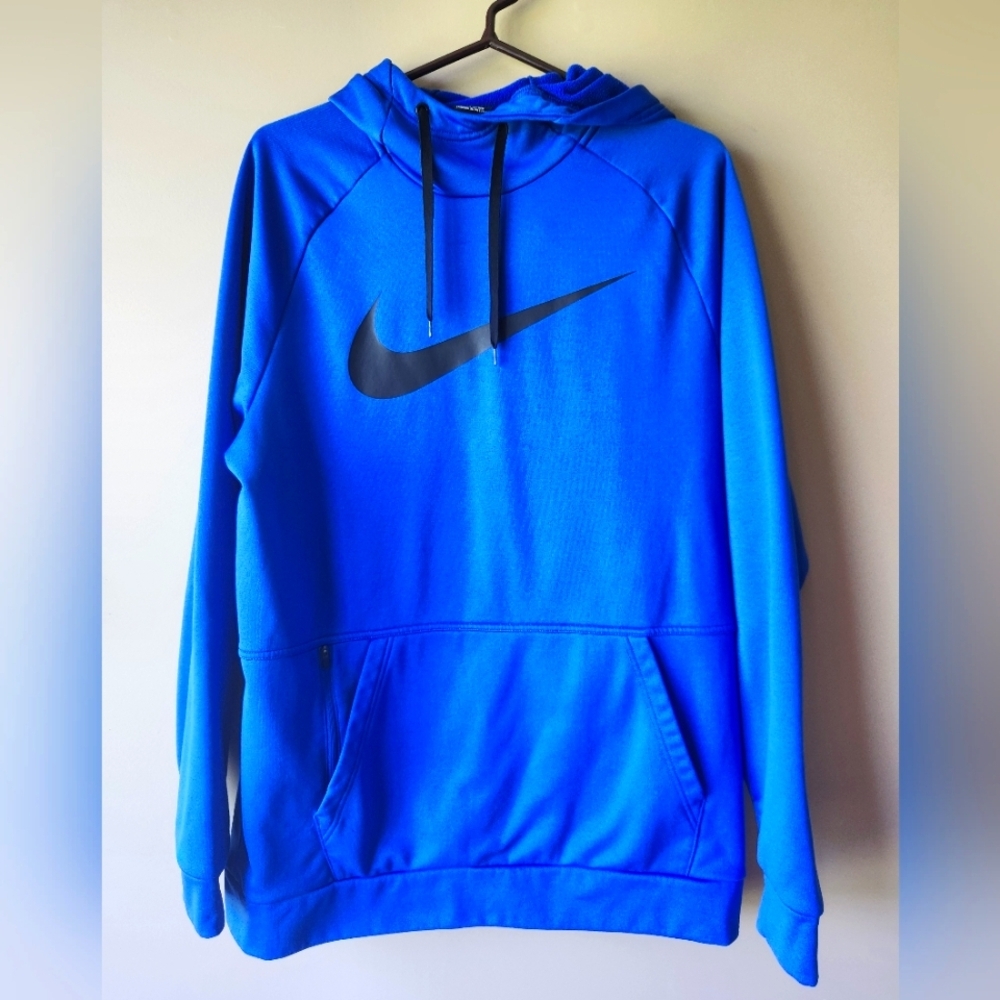 Nike Royal Blue Pullover Hoodie with Black Swoosh